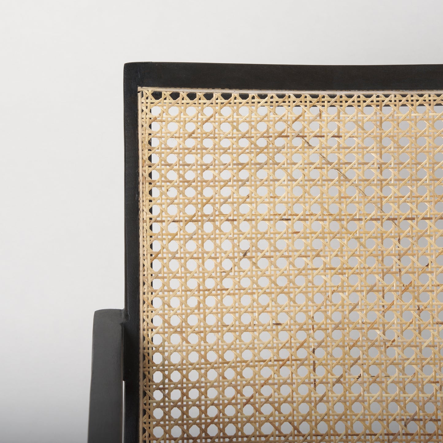 Donna Black Wood Cane-Back w/ Beige Upholstered Seat Dining Chair