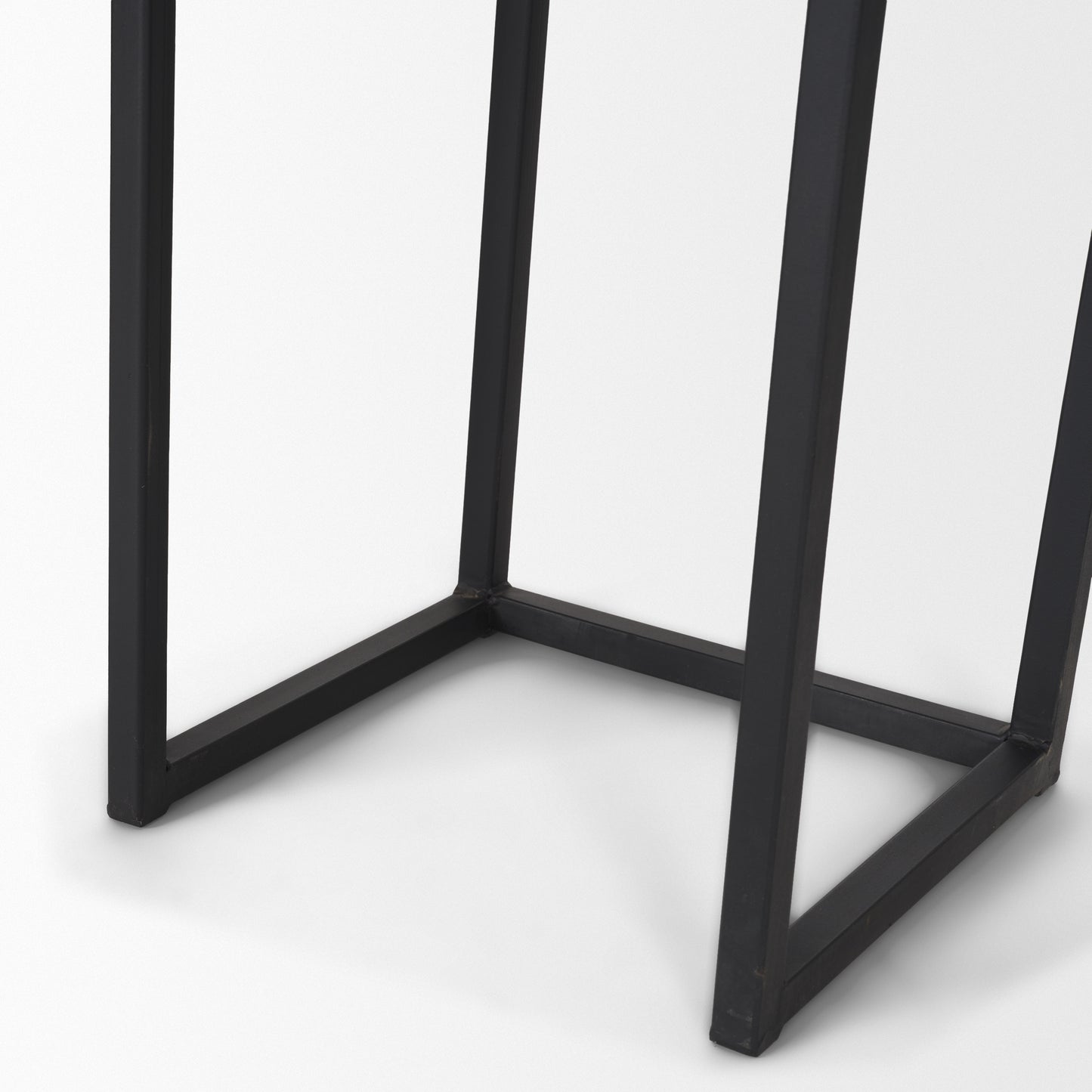 Jadine Set of 2 Medium Brown Wood w/ Black Metal Rectangle Frames