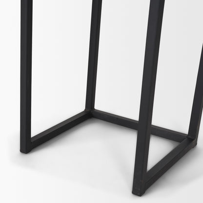 Jadine Set of 2 Medium Brown Wood w/ Black Metal Rectangle Frames