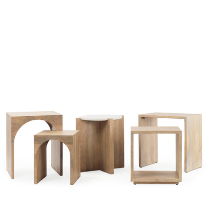 Chloe 20.0L x 20.0W x 24.0H Set of 2 Cottage Wood Nesting Accent Tables