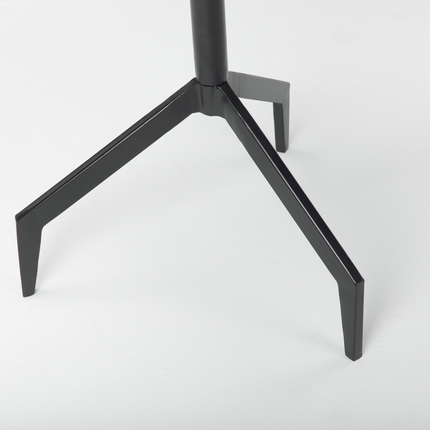 Serre Marble Top 3 Prong Black Metal Base End Table