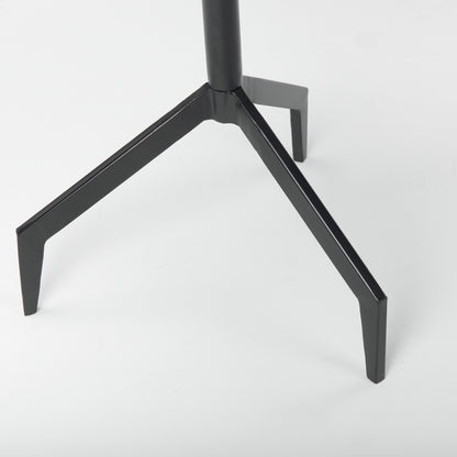 Serre Marble Top 3 Prong Black Metal Base End Table