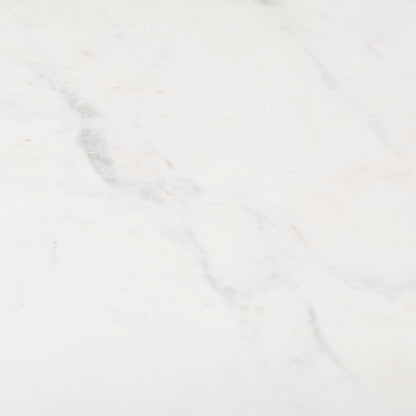 Serre Marble Top 3 Prong Black Metal Base End Table