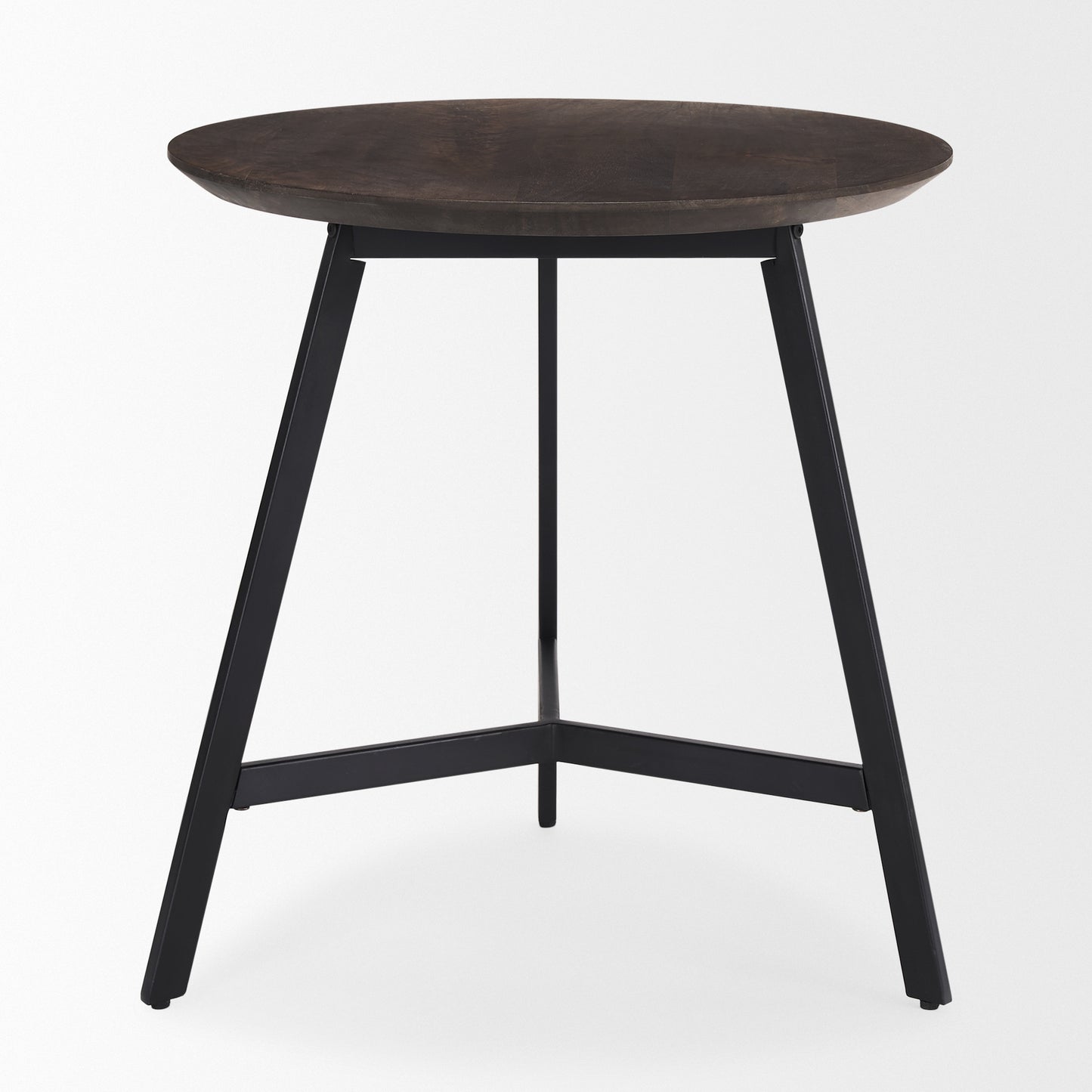 Todd Dark Brown Wood W/ Metal Legs Side Table