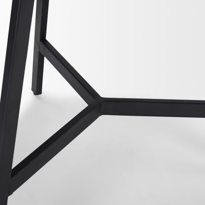 Todd Dark Brown Wood W/ Metal Legs Side Table