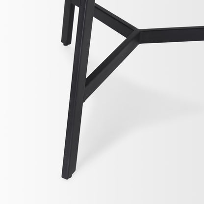 Todd Dark Brown Wood W/ Metal Legs Side Table