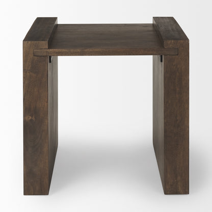 Athelia Dark Brown Wood Accent Table
