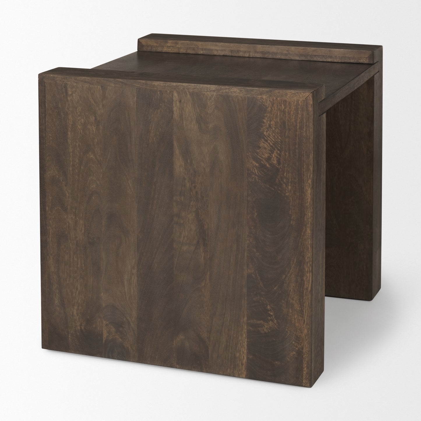 Athelia Dark Brown Wood Accent Table