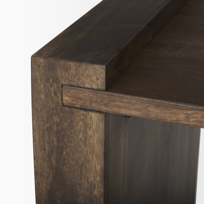 Athelia Dark Brown Wood Accent Table