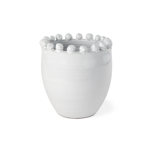 Basin Small Off-White Glazed Vase