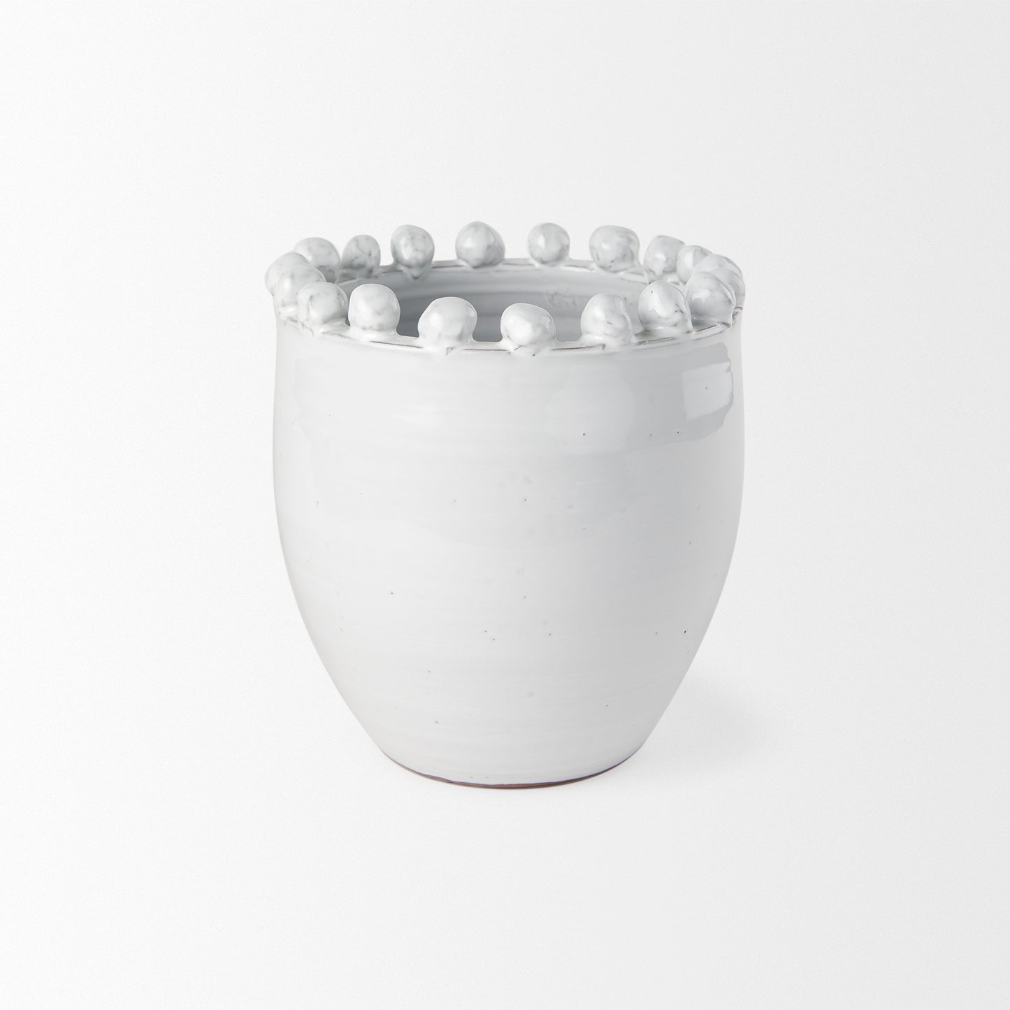 Basin Small Off-White Glazed Vase