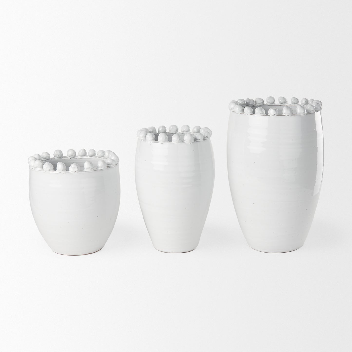 Basin Small Off-White Glazed Vase