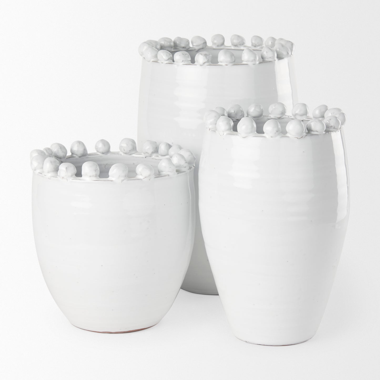 Basin Small Off-White Glazed Vase