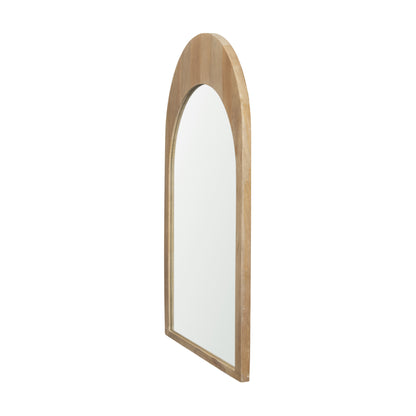 Celeste Light Brown Wood Arched Mirror