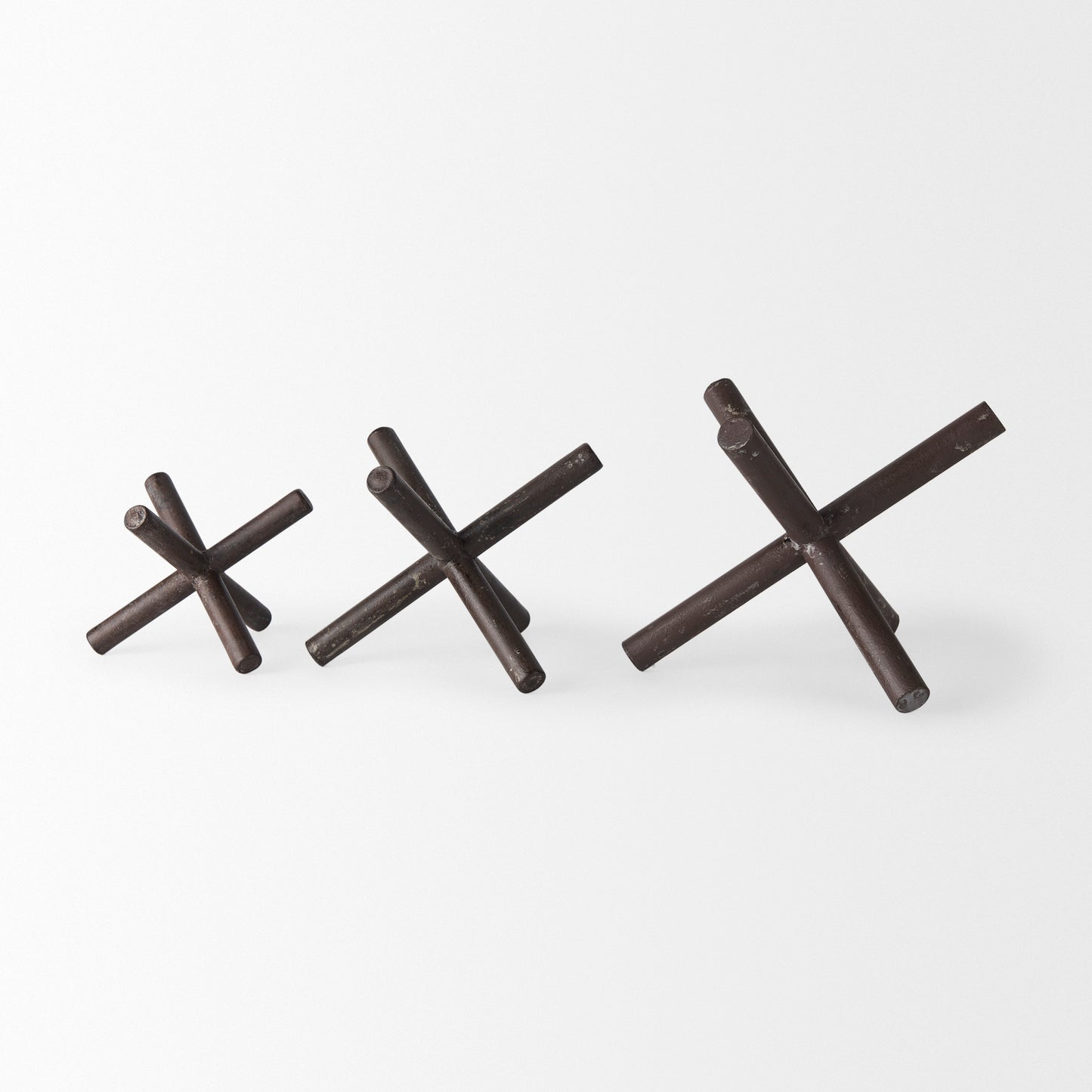 Astericks III (Small) 6L x 6W Brown Metal Decor Object