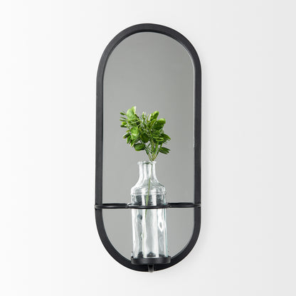 Katherine Wall Mounted Mirror w Glass Bottle for Botanicals or Floral