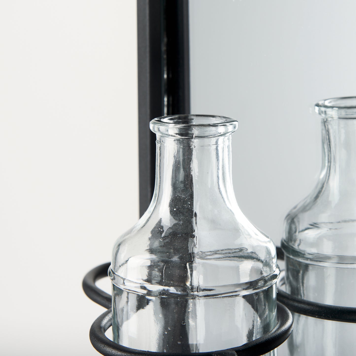 Katherine Wall Mounted Mirror w Glass Bottle for Botanicals or Floral