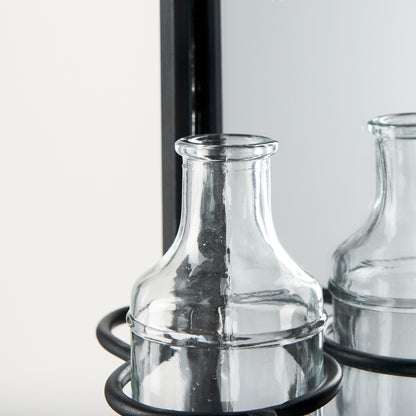 Katherine Wall Mounted Mirror w Glass Bottle for Botanicals or Floral