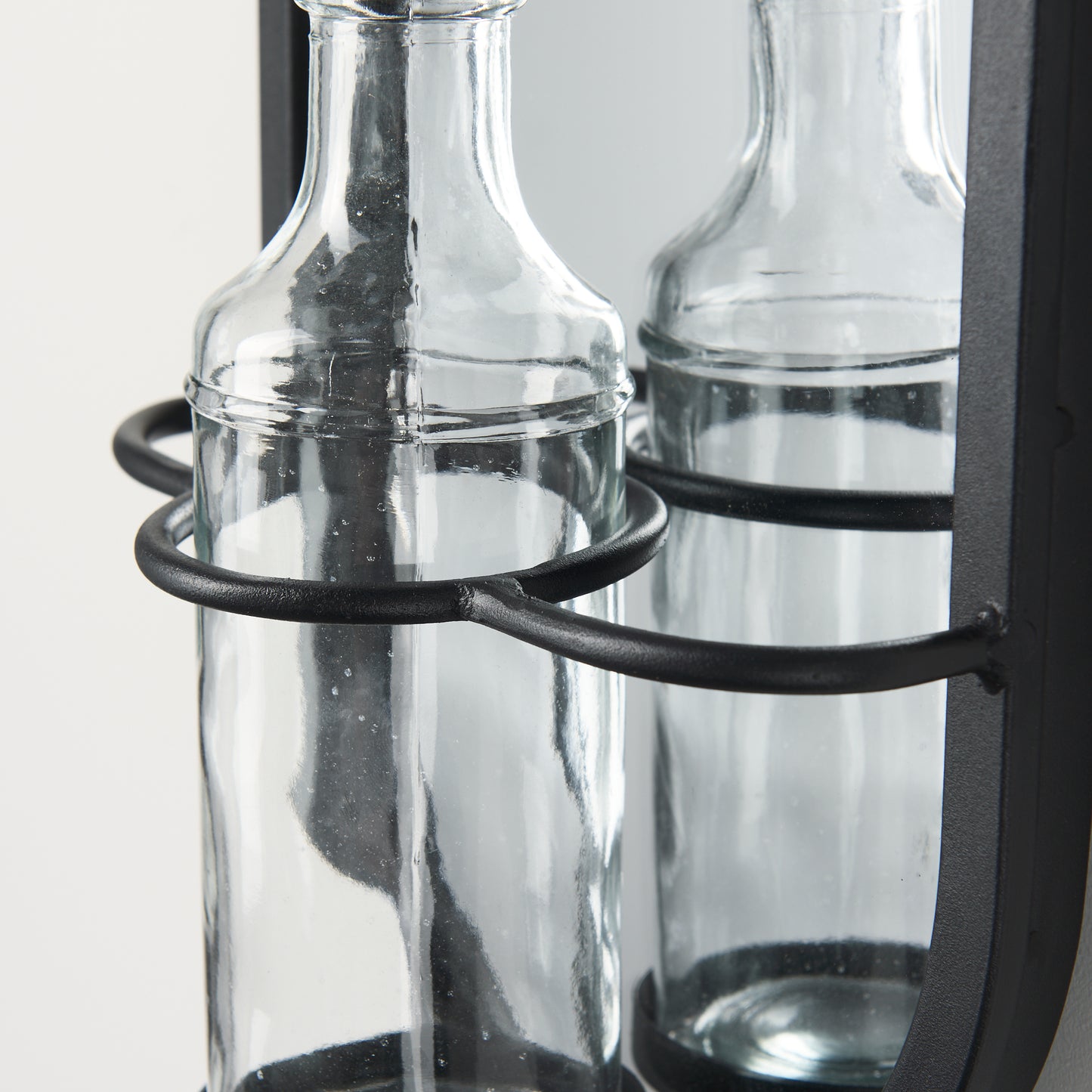 Katherine Wall Mounted Mirror w Glass Bottle for Botanicals or Floral