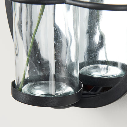 Katherine Wall Mounted Mirror w Glass Bottle for Botanicals or Floral