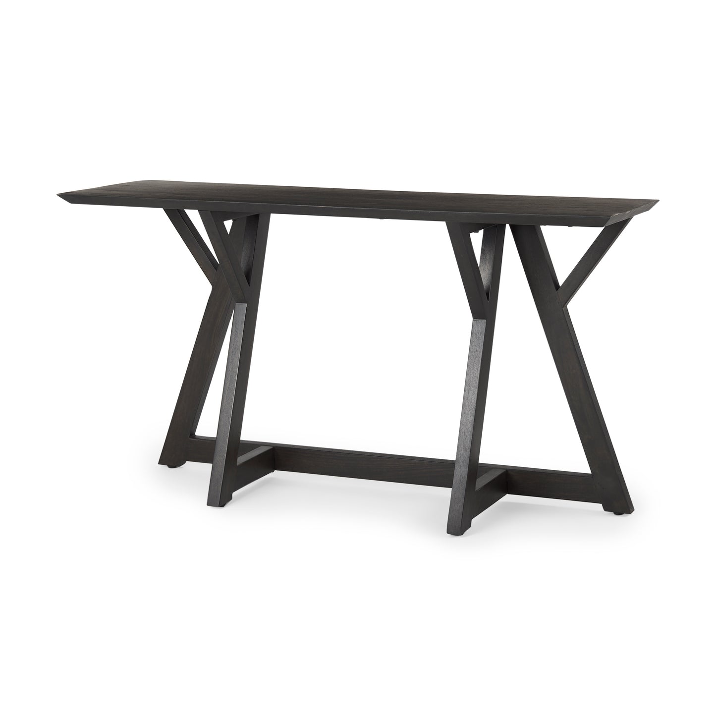 Jennings 54.0L x 16.0W x 29.5H Dark Brown Wood Console Table