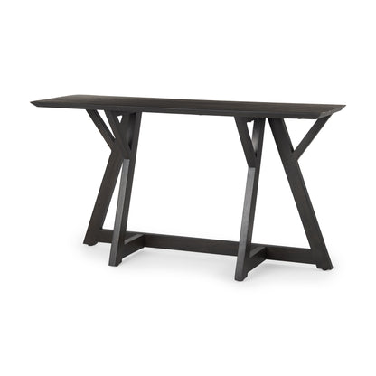 Jennings 54.0L x 16.0W x 29.5H Dark Brown Wood Console Table