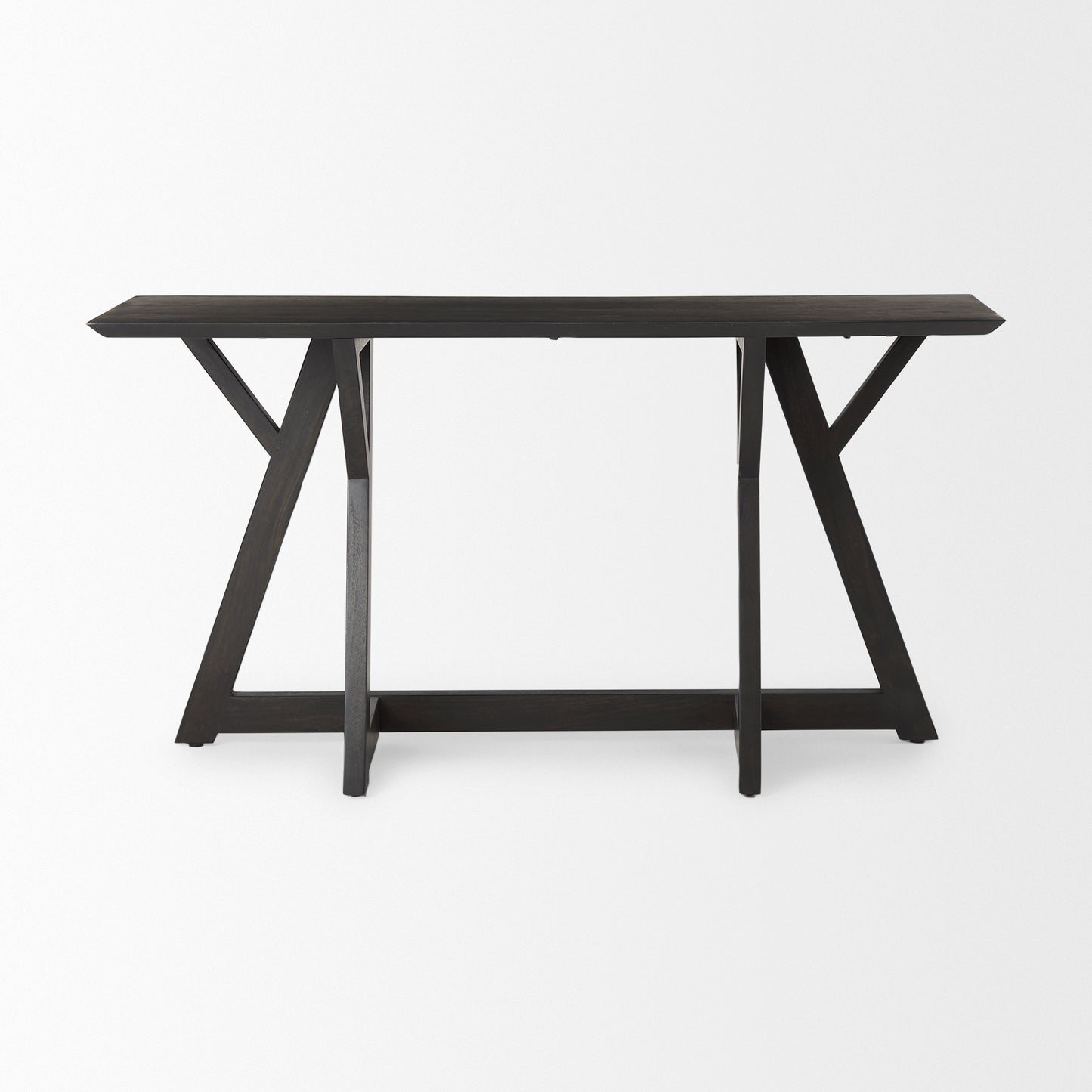 Jennings 54.0L x 16.0W x 29.5H Dark Brown Wood Console Table