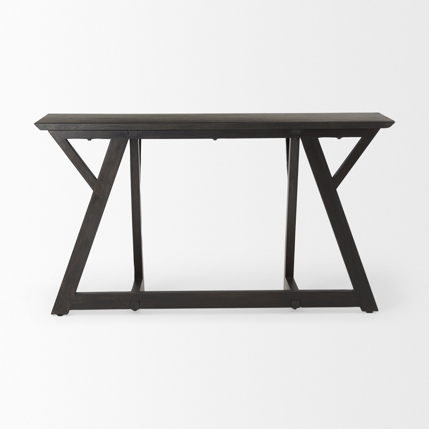 Jennings 54.0L x 16.0W x 29.5H Dark Brown Wood Console Table