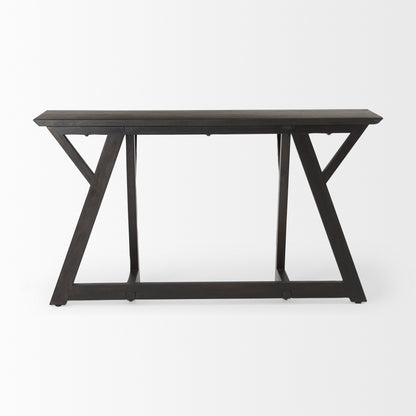 Jennings 54.0L x 16.0W x 29.5H Dark Brown Wood Console Table