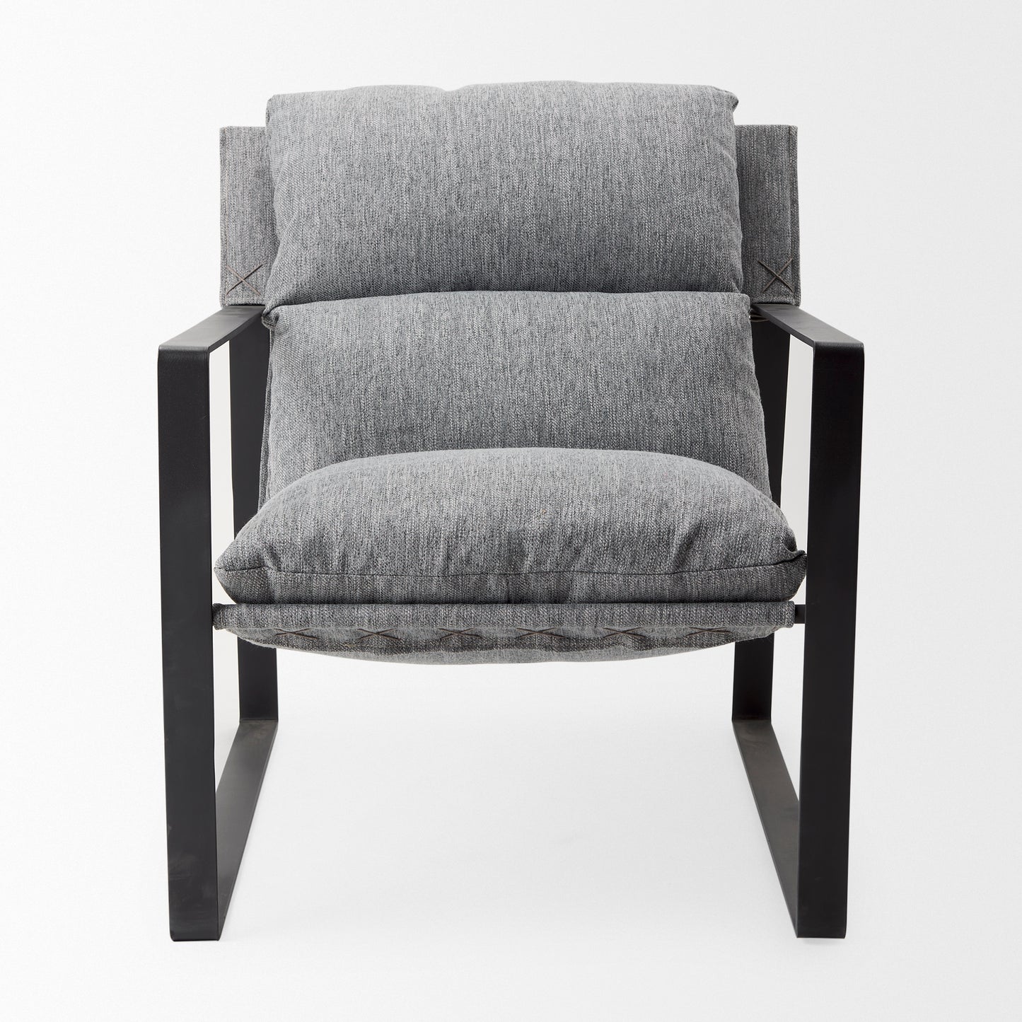 Guilia Castlerock Gray With Metal Frame Sling Accent Chair