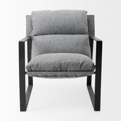 Guilia Castlerock Gray With Metal Frame Sling Accent Chair