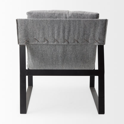 Guilia Castlerock Gray With Metal Frame Sling Accent Chair