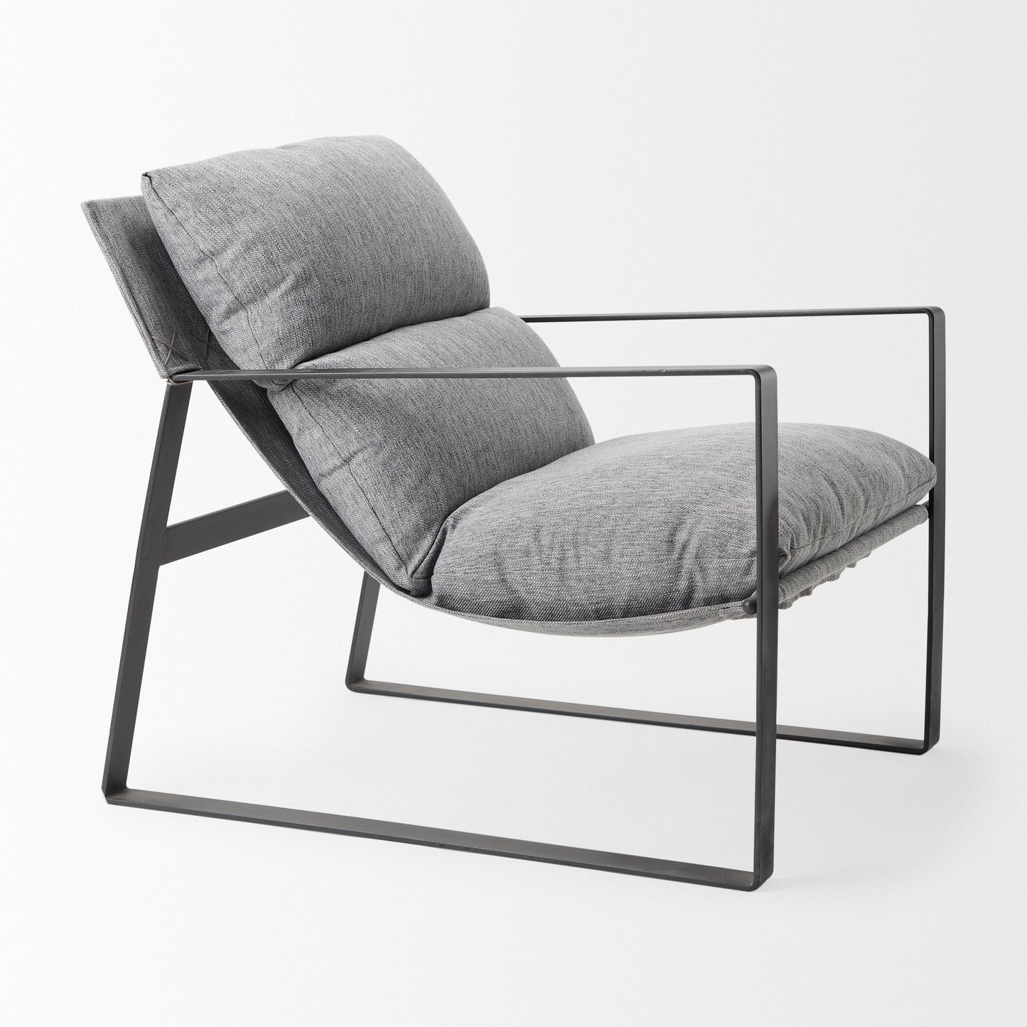 Guilia Castlerock Gray With Metal Frame Sling Accent Chair