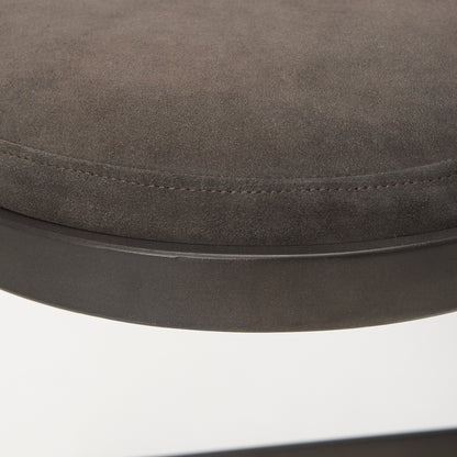 Tyson 17L x 18W x 28H Brown/Gray Suede W/ Metal Frame Counter Stool