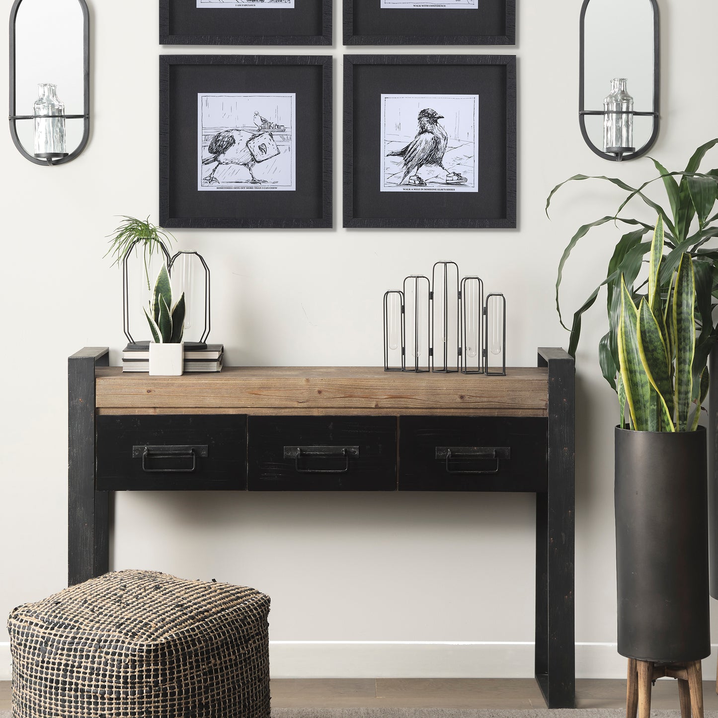 Aria 4.3L x 3.9W x 9.6H Metal and Glass Decorative Accent