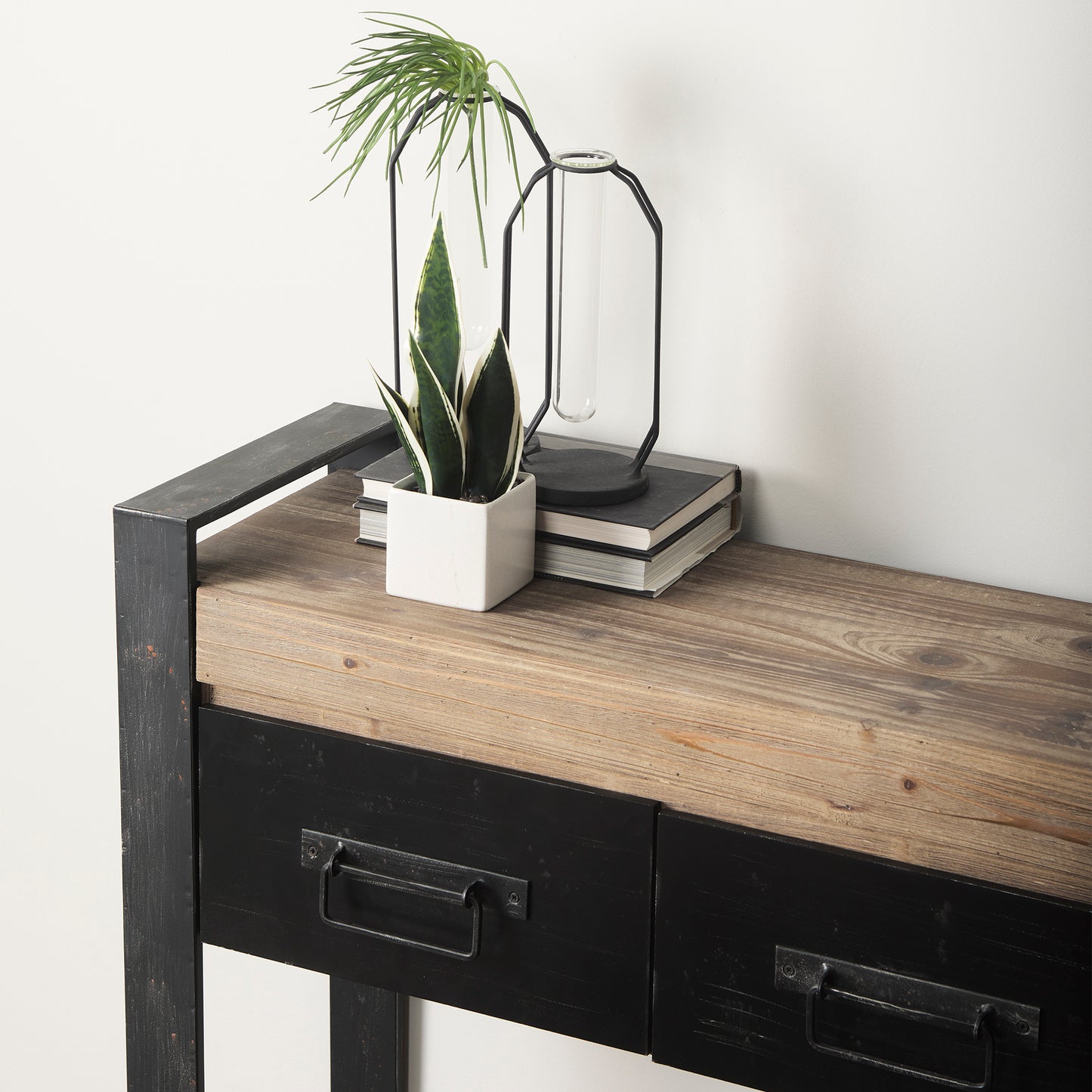 Aria 4.3L x 3.9W x 9.6H Metal and Glass Decorative Accent