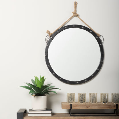 Pendula 27L x 27H Round Metal Frame Mirror