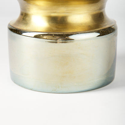 Adriatic I Small Brushed Gold Metal Glass Vase