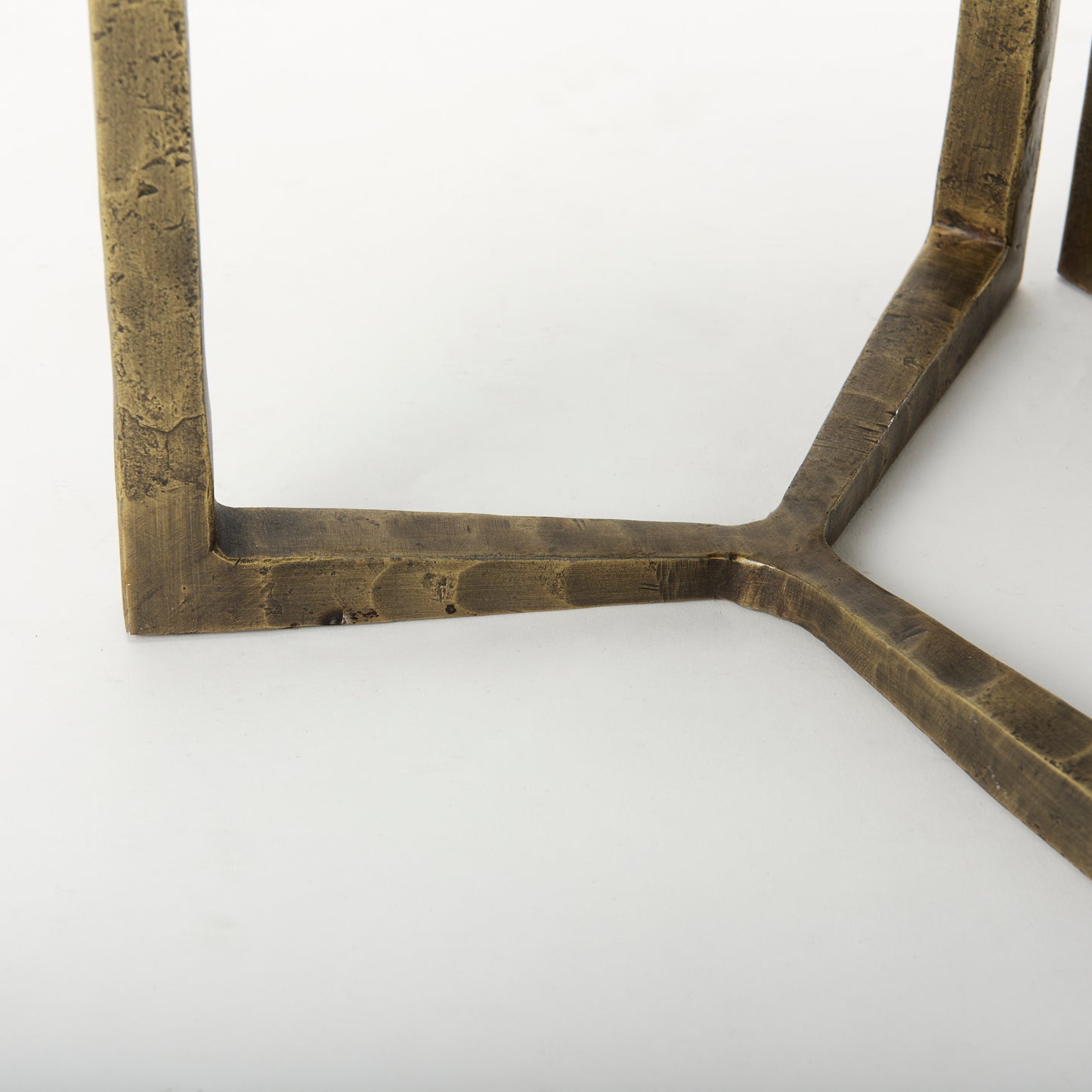 Atticus Black Wood and Antiqued Gold Metal Nesting Accent Tables (Set of 2)