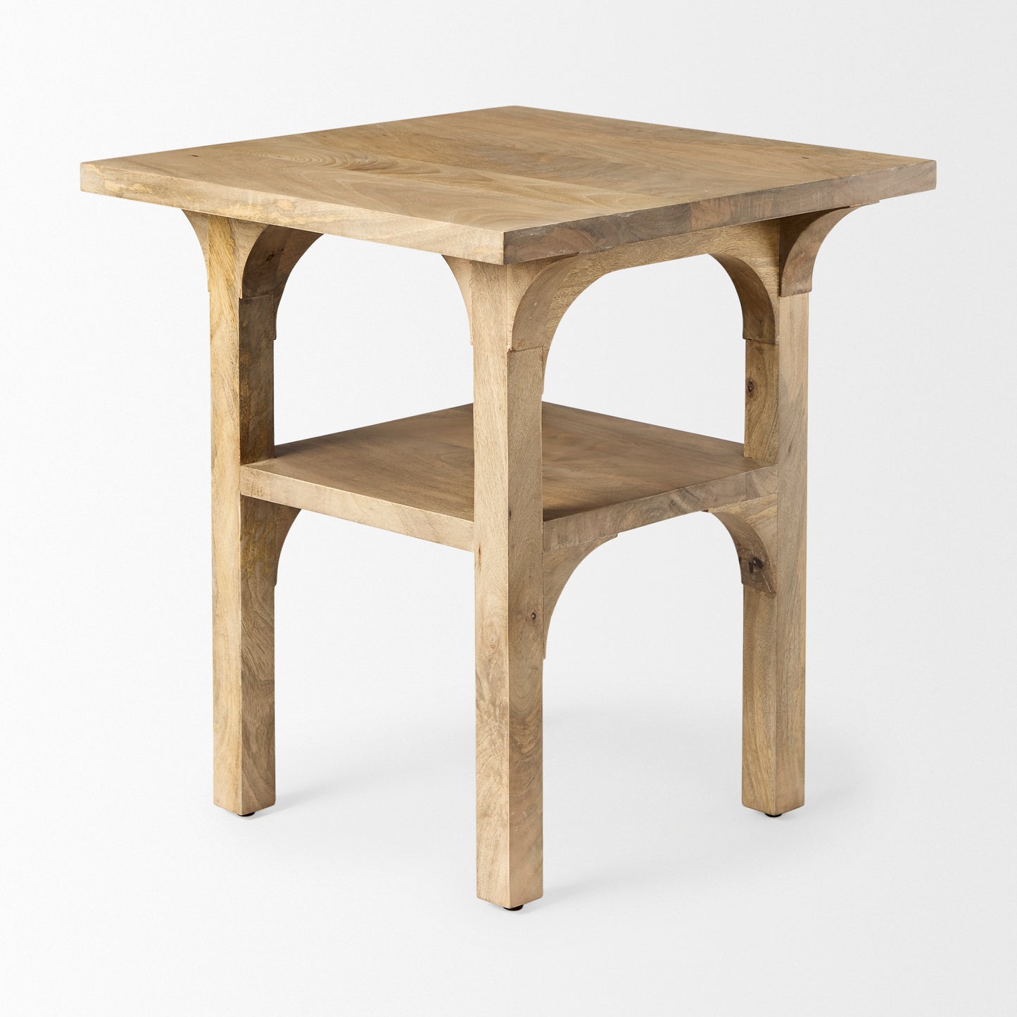 Candace Light Wood Bridge Accent Table