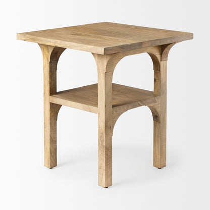 Candace Light Wood Bridge Accent Table