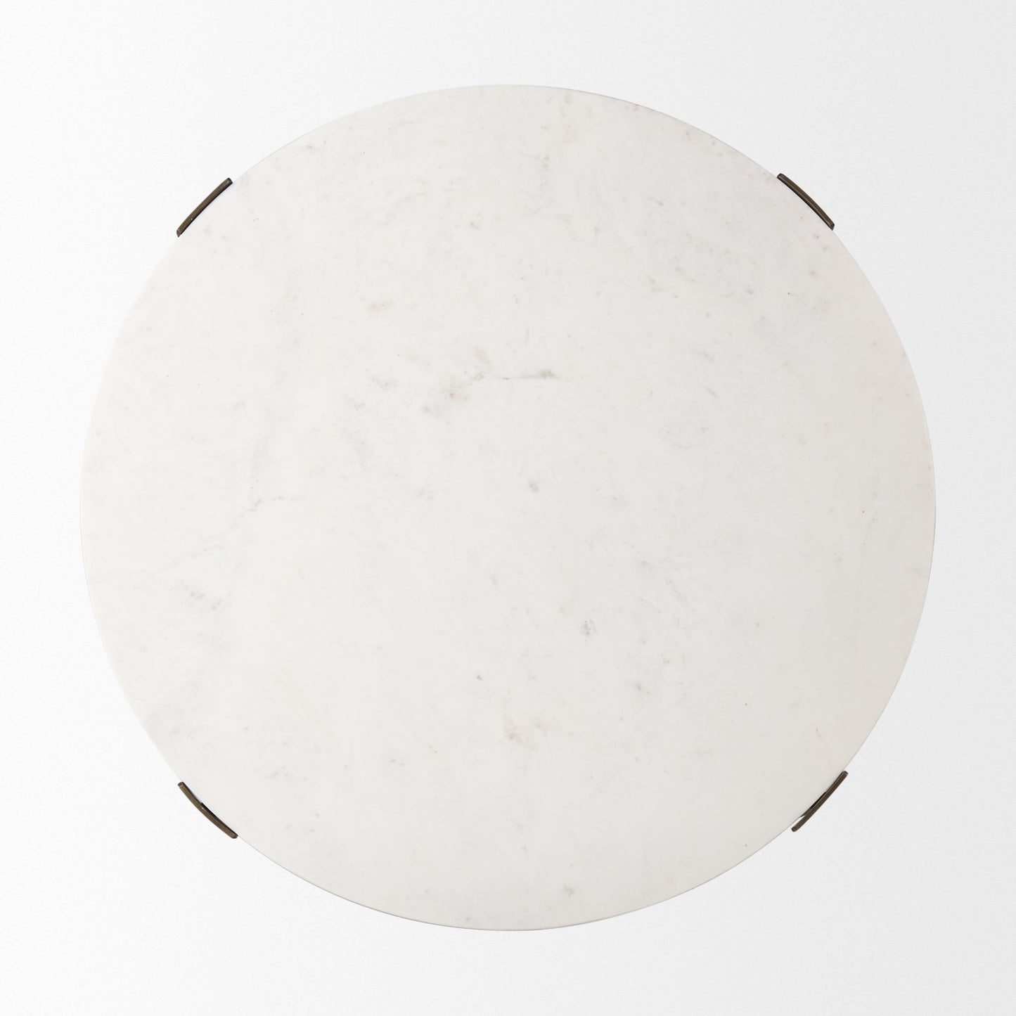 Atticus Marble and Antiqued Gold Metal Coffee Table