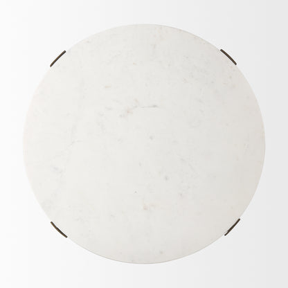 Atticus Marble and Antiqued Gold Metal Coffee Table