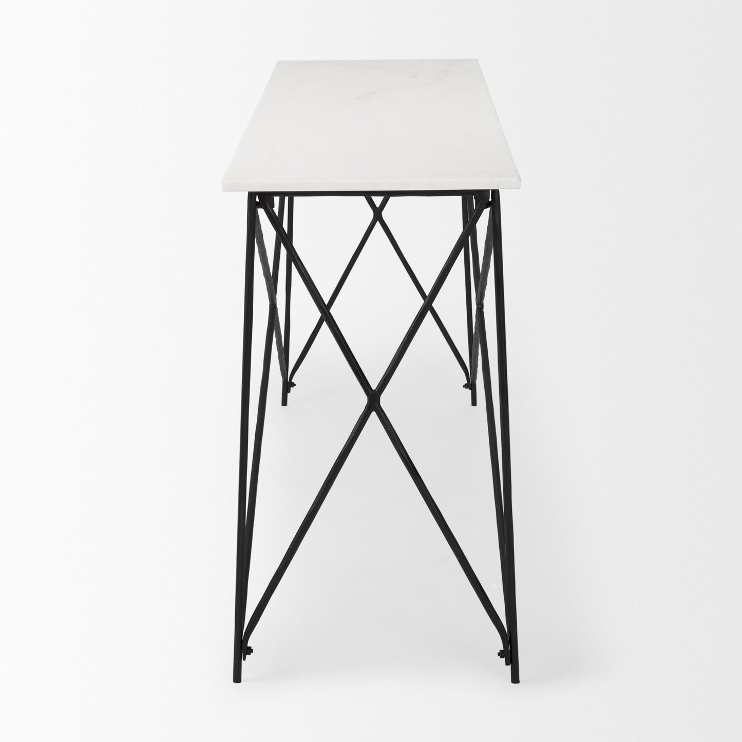 Lorlei Marble Top w/ Gray Iron Base Console Table
