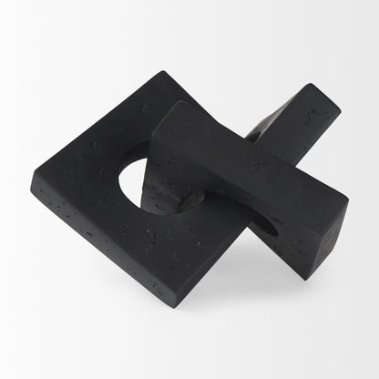 Linx Small Matte Black Resin Sculpture Decorative Object