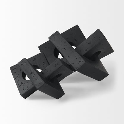 Linx Small Matte Black Resin Sculpture Decorative Object