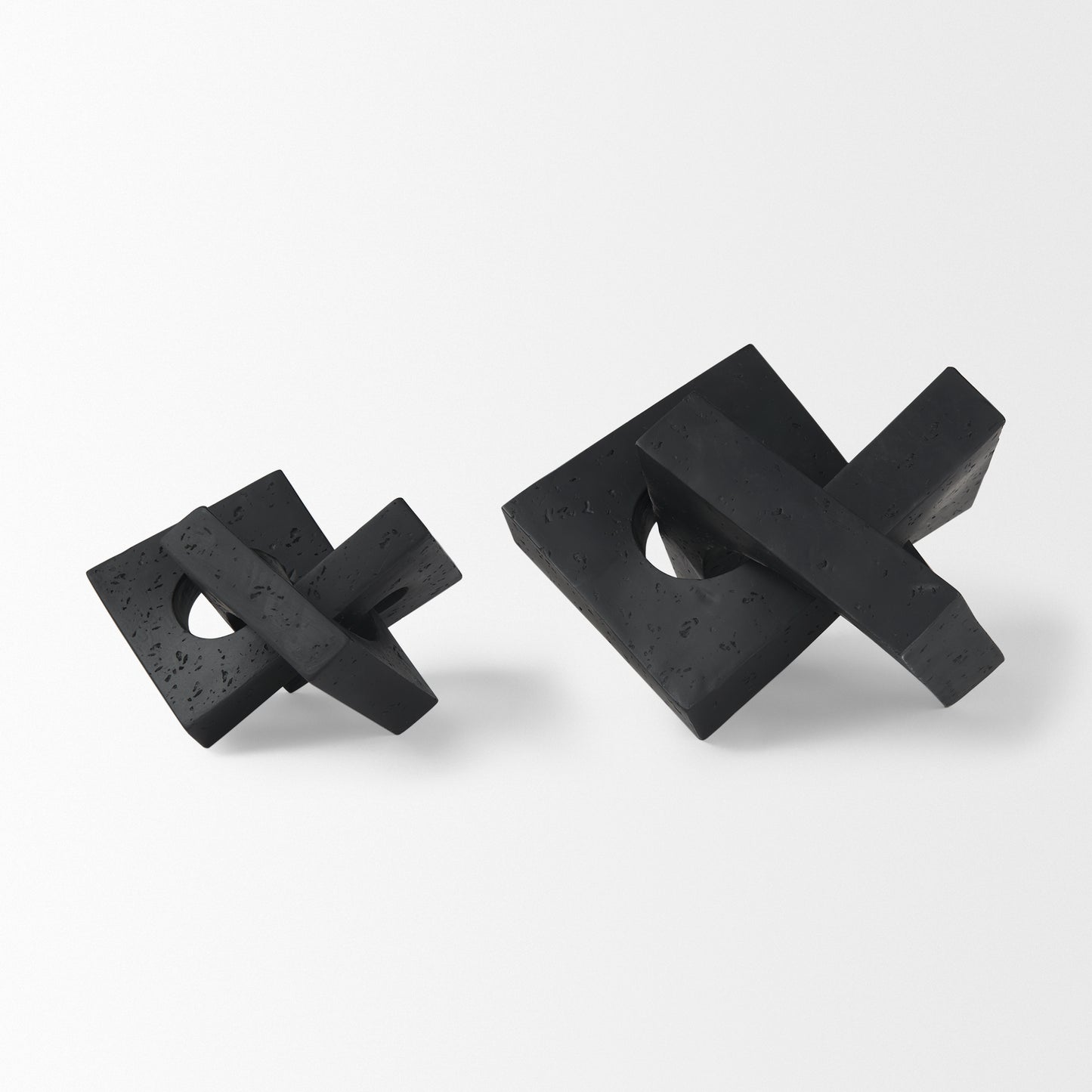 Linx Small Matte Black Resin Sculpture Decorative Object