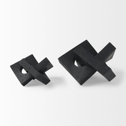 Linx Small Matte Black Resin Sculpture Decorative Object