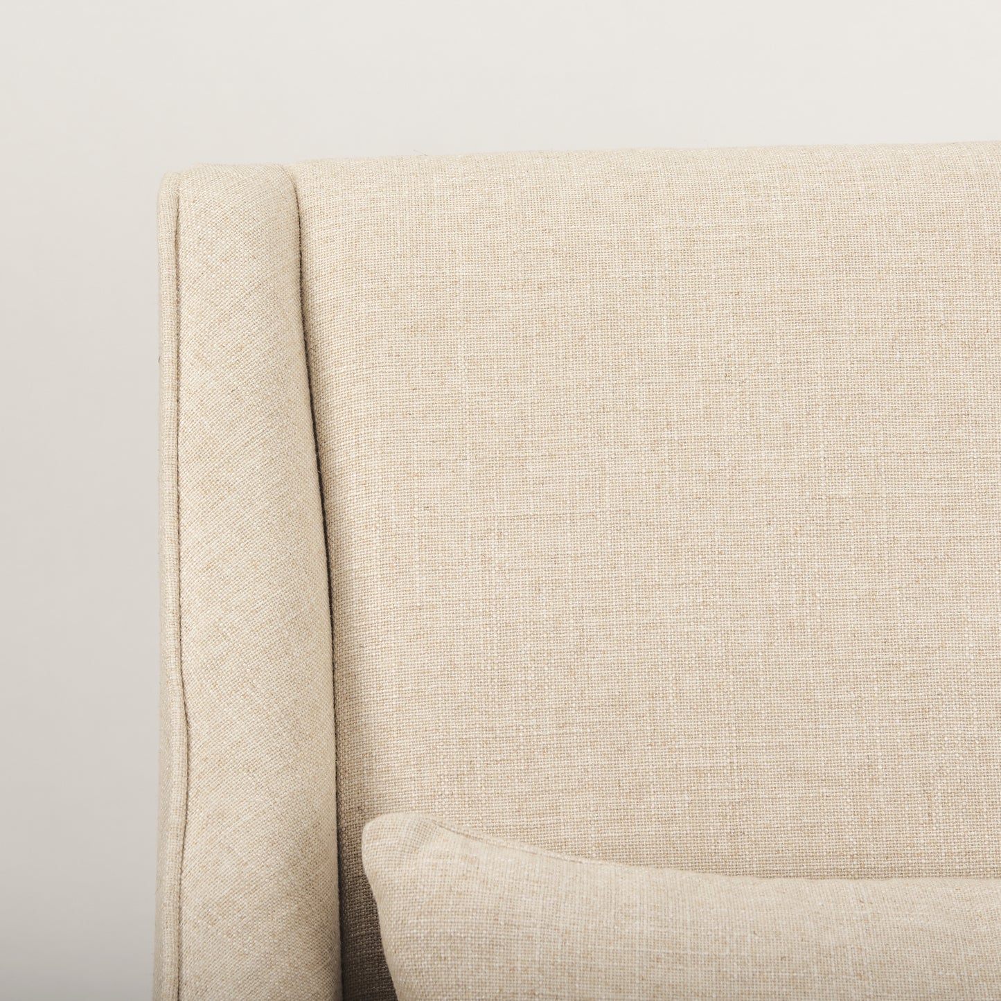 Kensington Cream Linen Fabric and Wood Accent Chair