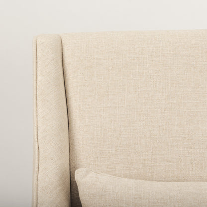 Kensington Cream Linen Fabric and Wood Accent Chair